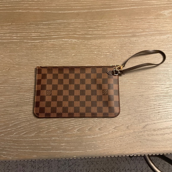 LOUIS VUITTON Damier Ebene Neverfull MM GM Pochette - Picture 1 of 6